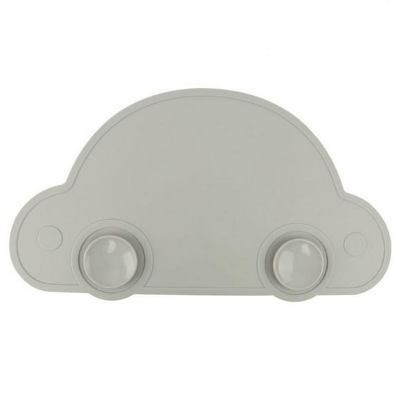 Silicone Anti Skidding Heat Proof Car Shaped Tableware Children Snack Food Mat (Light Grey)