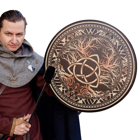 Handmade Shaman Drum,Large Shaman Drum 25cm Spirit Music Hand Drum Large Shaman Drum Revolutionary Design