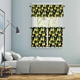 thumbnail image 5 of Lemon Black Kitchen Curtains Sets for Windows 36 Inch Length, Country Fruit Watercolor Farmhouse Plant Rod Pocket Window Treatments Tier Curtains and Valances Set for Bedroom/Bathroom, 5 of 8