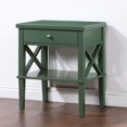 thumbnail image 4 of Comfort Pointe Table de Chevet Vintage Verte en Bois avec 1 Tiroir et Étagère de Rangement, 4 of 10