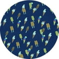 thumbnail image 1 of Ahgly Tapis Rond Lavable en Machine Intérieur Transitionnel Bleu Acier, 4 Pieds Rond, 1 of 7