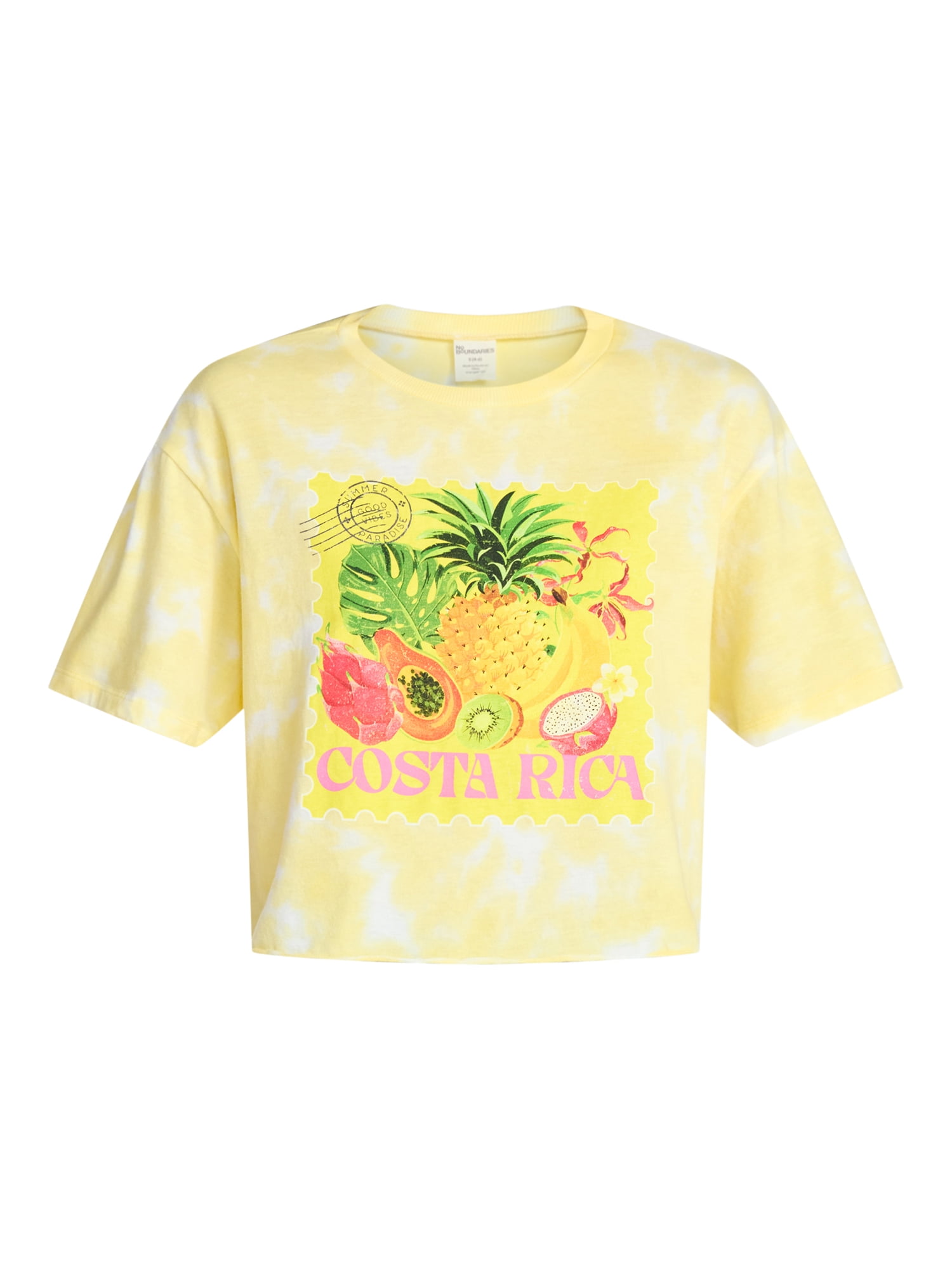 No Boundaries Boxy Cropped Graphic Tee, Women's XXS-XXL