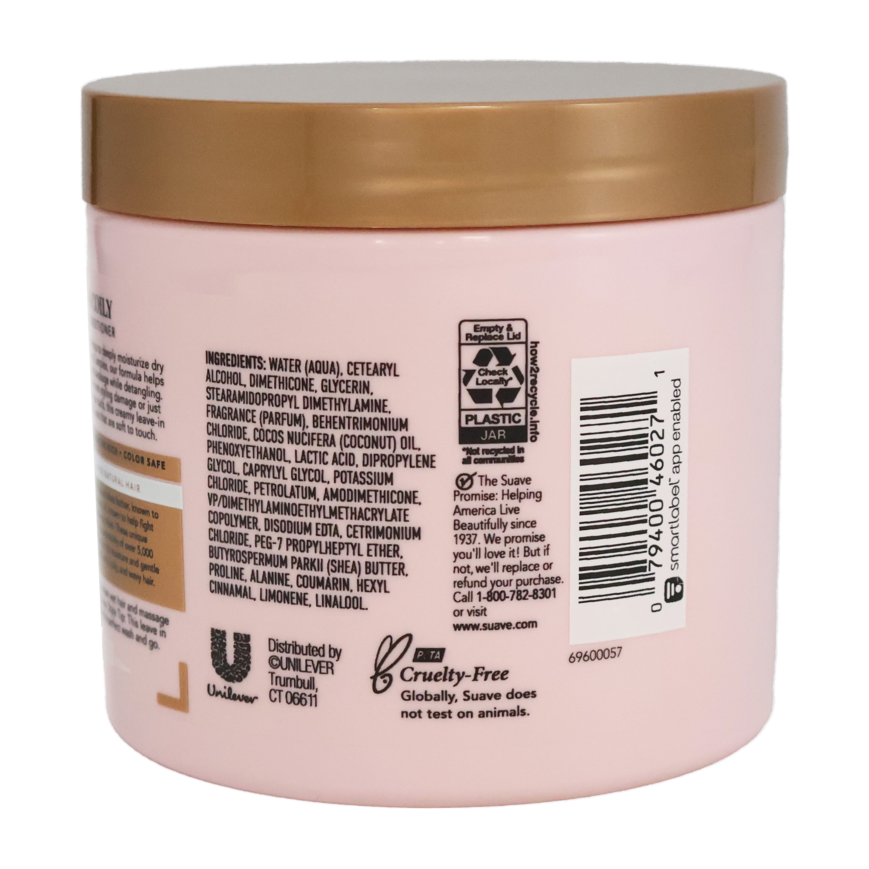 Suave Lush Coily with Natural Shea Butter Pure Coconut Oil Leave In Conditioner, 13.5 Oz., Pack of 2