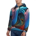 thumbnail image 3 of Goofa Vibrant Fluid Motion Art for Men's Hooded Sweatshirt - Lightweight Pullover Hoodie with Kangaroo Pocket, Perfect for Everyday Wear-Small, 3 of 7