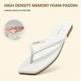 thumbnail image 4 of Flip Flops For Women Comfortable Round Toe Beach Sandals Vegan Leather Strap Slides Slip On Dressy Flats Sandals For Women, 4 of 5