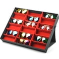 thumbnail image 4 of Cateissary 18 rejillas PU cuero anteojos vidrio pantalla almacenamiento casos cubierta plegable gafas de sol caja organizador titular Almacenamiento y organización del hogar No.1 Cateissary HA040111-01, 4 of 6