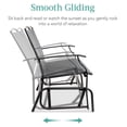 thumbnail image 4 of 2-Person Outdoor Patio Swing Glider Steel Bench Loveseat Rocker for Deck, Porch w/Textilene Fabric, Steel Frame - Gray, 4 of 7