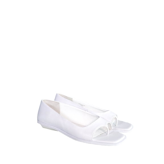 OPENING CEREMONY Women's Dora Square Toe Flats, White, 8
