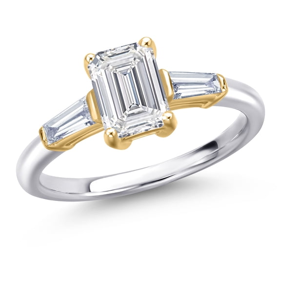 Gem Stone King 1.70 Cttw IGI Certified Lab Grown Diamond in 925 Silver and 10K Yellow Gold Engagement Ring for Women | Center Diamond 1.50 Ct | D-E Color | VS1 Clarity | Size 9