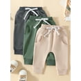 thumbnail image 2 of Suealasg Toddler Baby Boys 3-Pack Sweatpants 6M 1T 2T 3T Kids Boys Activewear Joggers Pants Newborn Casual Athletic Trousers Solid Color Elastic Waist Bottoms, 2 of 7