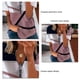 thumbnail image 5 of Mujeres de manga corta pullover tops verano moda casual suelta contraste color impresión cremallera mujer manga corta blusa vino rojo XL, 5 of 5