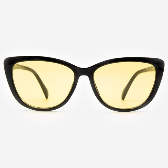 Night Vision Glasses Anti Glare Night Driving Glasses Yellow Tinted Sunglasses for Men and Women with HD Yellow Glasses for Night Driving Sun Glasses Librarian Gela in Black