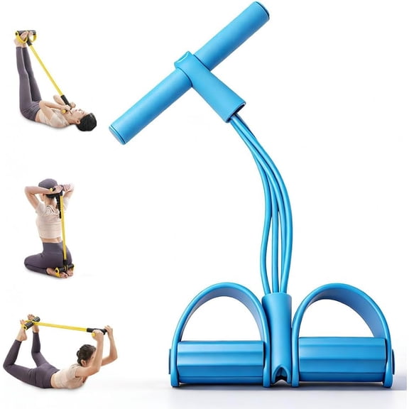 YUSUIYI Multifunction Pedal Resistance Band with Handles,Durable Elastic Pull Rope with 4 Tube Pedal Ankle Puller for Abdomen,Waist,Arm,Leg