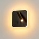 thumbnail image 2 of Lámpara de noche cuadrada, luz de lectura led, luz de pared giratoria multifuncional con interruptor negro, luz cálida para dormitorio, pasillo, etc., adecuada para sala de estar, pasillo, lámpara de, 2 of 5