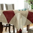 thumbnail image 4 of 60x108 Inch Tablecloth Polyester Square Tablecloth for Home Kitchen Dinner Decor Red and Beige Checkered, 4 of 9