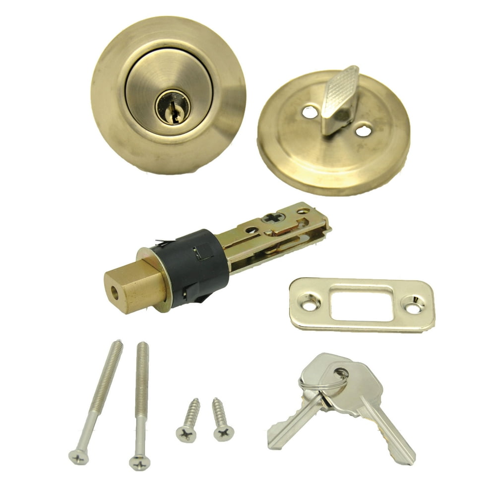 AP Products 013222 Dead Bolt Lock Set, 1" Throw Polished Brass
