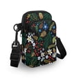 thumbnail image 3 of HELLHERO Insect and Daisy Pattern Adjustable Crossbody Bag with 2 Zippers Adjustable Shoulder Strap Crossbody Bag Vintage Polyester, 3 of 7