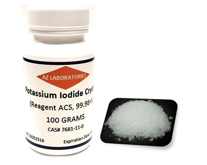 Potassium Iodide, USP Grade 100 grams. Fine Crystals Powder, USP, Same