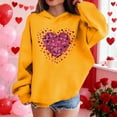 thumbnail image 5 of Valentine Hooded Sweatshirts For Kids Long Sleeve Print Pullover Tops Holiday Casual Loose Stylish Hoodies (13 Years, Yellow-K), 5 of 8