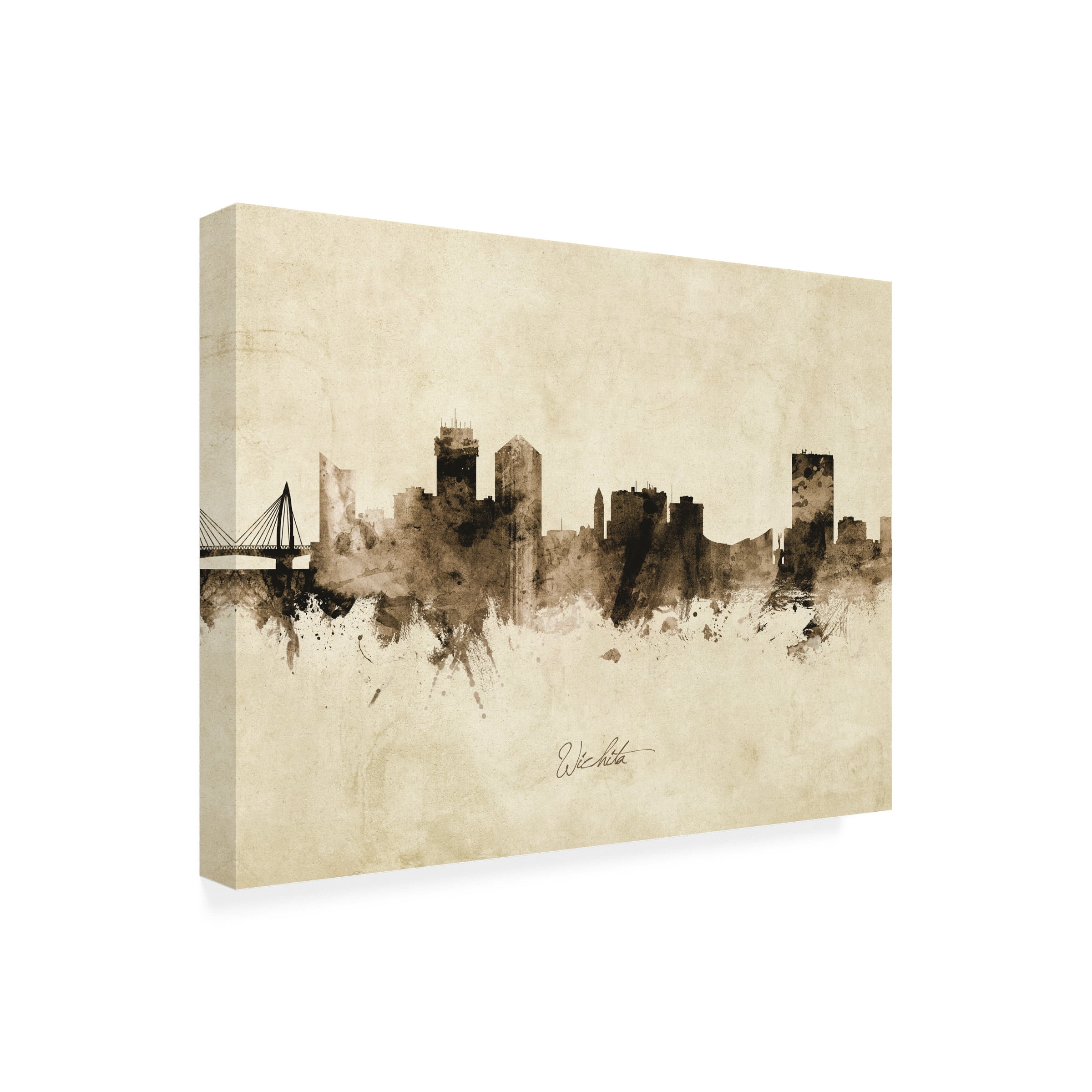 Michael Tompsett 'Wichita Kansas Skyline Vintage' Canvas Art
