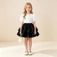 thumbnail image 2 of Guitiannn Girls Summer Tiered Tutu Skirt Ballerina Short Skirt for Toddler Kids Fashionable A Line Partywear Kids Pleated Skirt, 2 of 5