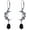 Black, variant on THOYAS 925 Sterling Silver Vintage Retro Oxidized Moon Crescent Dangle Drop Leverback Earrings with 12 Months Birthstone Jewelry Gifts for Women Her