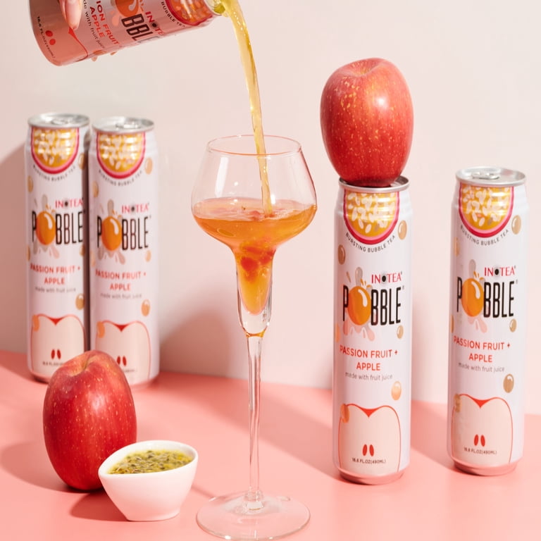 INOTEA/POBBLE, Popping Bubble Tea Passion Fruit + Apple Bottled