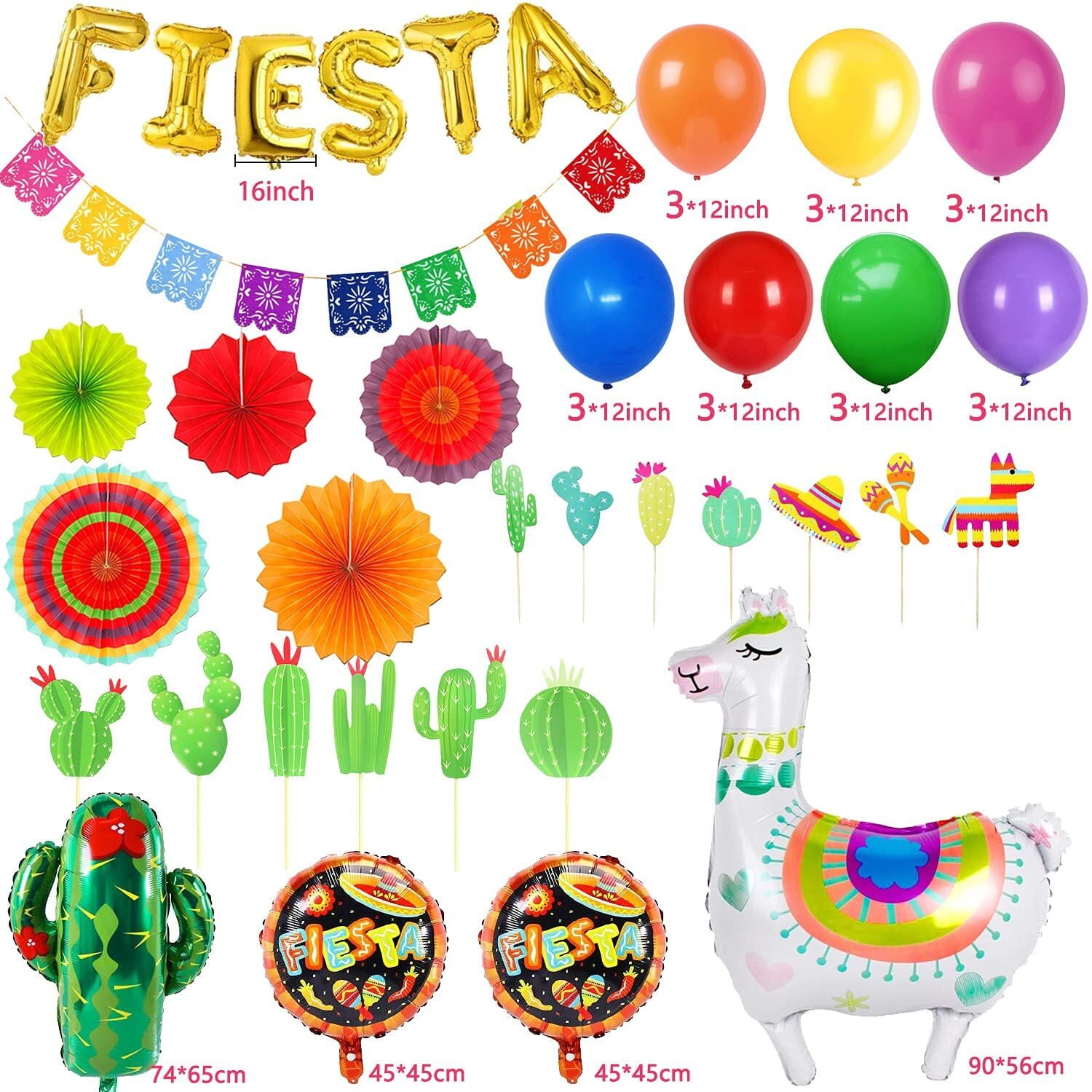 Fiesta Party Decorations Mexican Party Supplies Colorful Llama Alpaca  Cactus Fiesta Balloon Banner Cactus Foil Balloons Holidays - AliExpress