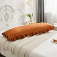 thumbnail image 3 of Move Over Burnt Orange Ruffle Pillow Sham 20x54 inches Ruffled Pattern Body Pillowcase 100% Washed Microfiber, 3 of 9
