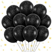 60 Pcs 12 Inch Galaxy Birthday Party Balloons Black Latex Outer Space Planet Balloons Space Theme Birthday Party Decorations Supplies for Teens and Adult