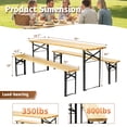 thumbnail image 4 of Ktaxon 6' Wooden Outdoor Folding Patio Camping Picnic Table Set with Bench, Natural, 4 of 8