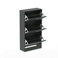 thumbnail image 2 of OXYLIFE Freestanding 3-Drawer Shoe Cabinet with 2 Row, Shoe Rack Organizer for Hallway, Black, 2 of 9