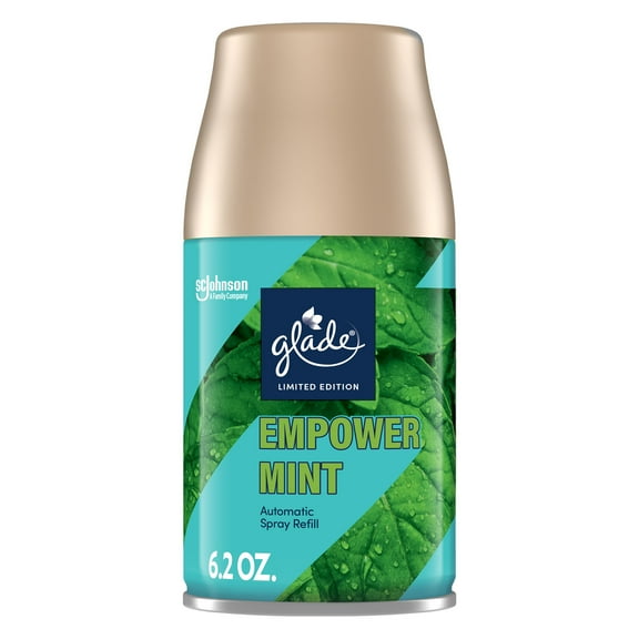 Glade Automatic Spray Refill, Air Freshener Infused with Essential Oils, Empower Mint, 6.2 oz, 1 Count