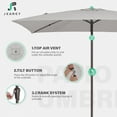 thumbnail image 3 of 6.5x10 ft Rectangular Patio Umbrellas Outdoor Market Umbrella with Push Button Tilt and Crank, Rectangle Table Umbrella 6 Sturdy Ribs UV Protection for Pool Garden Backyard Deck, Light Gray, 3 of 18