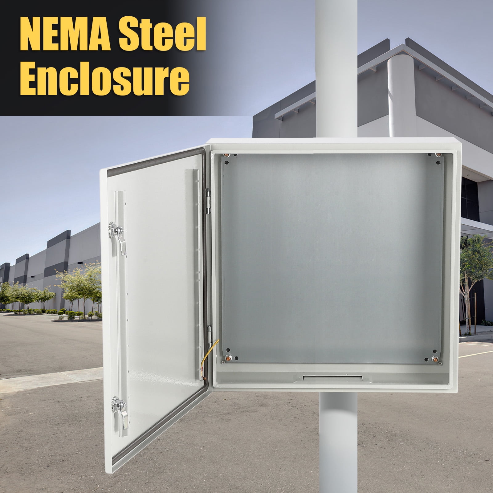 Accreate Steel Electrical Junction Box, NEMA Electrical Enclosure Box, Indoor&Outdoor Wall Mounted Waterproof&Dustproof Metal Box with Safety Locks and Mounting Plates