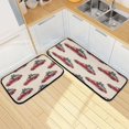 thumbnail image 7 of 2-Piece Kitchen Rugs Set Non-Slip Mats Carpet Floor for Kitchen, Bathroom (19.7"x27.6" & 19.7"x47.2") Red Truck with Presents, 7 of 7