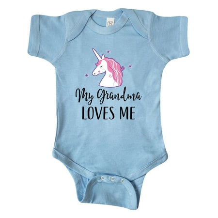 

Inktastic Grandma Loves Me Unicorn Girls Gift Baby Girl Bodysuit