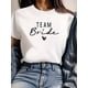thumbnail image 1 of Women's "TEAM BRIDE" Graphic Black T-Shirt - Slim Fit, Round Neck, Short Sleeve, Cotton, Semi-Sheer for Spring/Summer Casual Wear, Bridal Party Apparel | Casual Chic Style | Knit Texture, 1 of 6