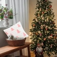 thumbnail image 6 of Anhility Christmas Throw Pillow Covers 18x18 in 3D Christmas Tree Pillow Pattern Square Case Plush Faux Fur Soft Cozy Cover for Christmas December Holiday Cushion Cover, Pink, 6 of 6