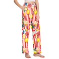 thumbnail image 2 of FORMRS Women's Pajama Pants with Pockets Soft Comfy Loungewear Sleep Bottom, Sizes S-2XL, Red Striped Lemon, 2 of 8