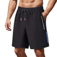 thumbnail image 7 of Besolor Men's Running Shorts Drawstring Elastic Waisted Lightweight Breathable Quick Dry Workout Outdoor Shorts with Pocket(X-Large,Black), 7 of 7