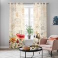 thumbnail image 4 of Mushrooms Kitchen Curtains Window Panels, Spring Floral Farmhouse Botanical Insulated Window Treatment Curtain, Grommet Curtains for Bedroom/Living Room/Bathroom, 2 Piece 42"Wx84"L, 4 of 8