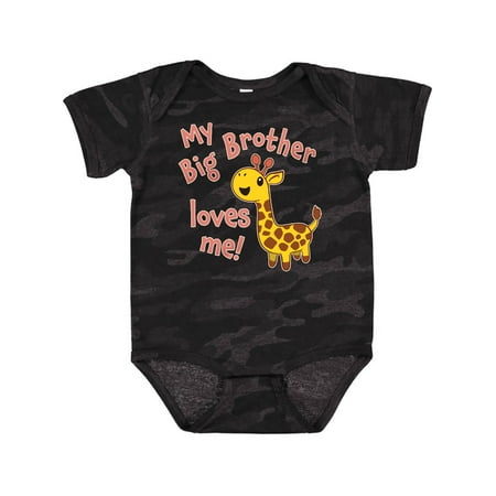 

Inktastic My Big Brother Loves Me- Cute Giraffe Gift Baby Boy or Baby Girl Bodysuit