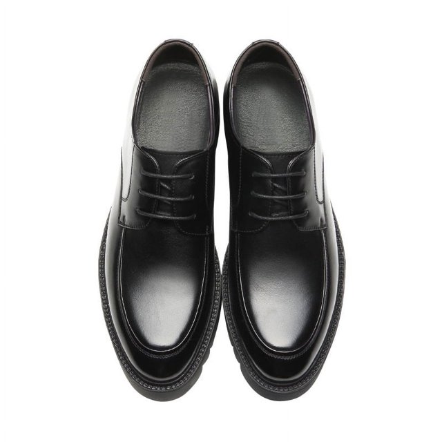 Zapatos de cuero de invierno para hombre, zapatos de vestir de negocios con suela gruesa de 10 cm de altura y 8 cm, zapatos casuales de cuero para boda para hombre