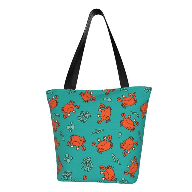 Balery Colorful Crab Bolsa de Hombro con Diseño, Bolsa Grande y Duradera, Bolsa Versátil para Compras