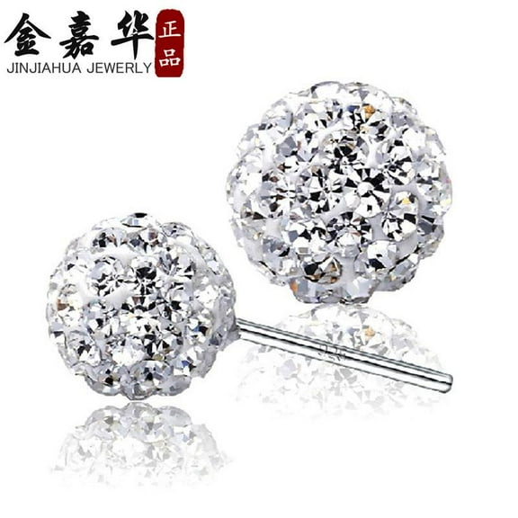 VOLALO 925 Sterling Silver Stud Earrings Birth Cubic Zircon Fashion Jewelry For Women