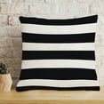 thumbnail image 4 of 18x18 Inch Outdoor Waterproof Pillow Covers - Striped Decorative Throw Pillow Cases - Modern Farmhouse Polyester Cushion Covers for Patio, Garden, Balcony Furniture - Black & White Stripes, 4 of 4
