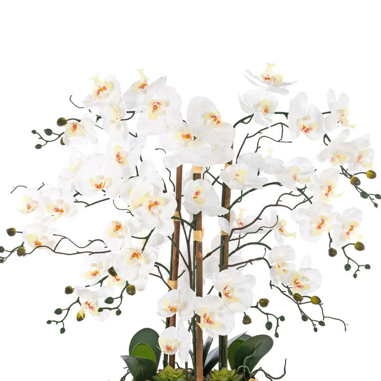 Vanity Art 35.43 in. H Gold-plated Phalaenopsis Orchid Floral Arrangement in Pot
