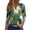 Green#9527, variant on CONZONE Womens Summer T-Shirts 3/4 Sleeve T Shirts for Women Casual V Neck Floral Graphic Lightweight Tees Soft Cozy Dailywear