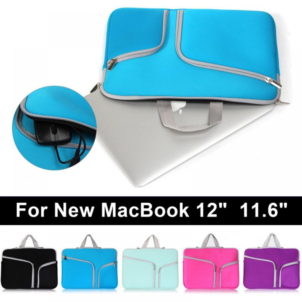 HOT BLUE Zipper Bag with Pockets for New Apple Macbook 12" with Retina A1534 